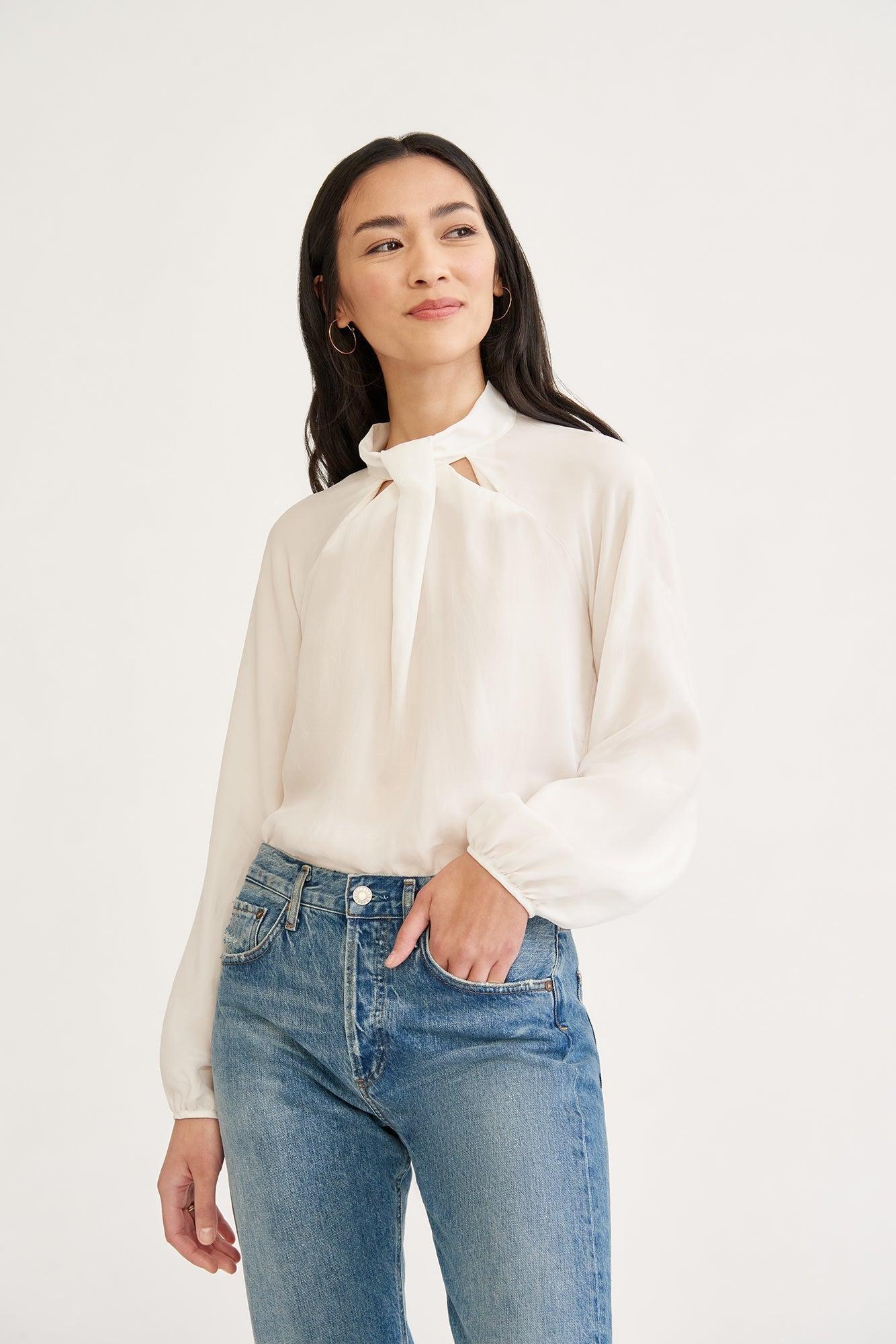 Papillon Cottonseed Cupro Blouse - Ivory - ReAmour product image