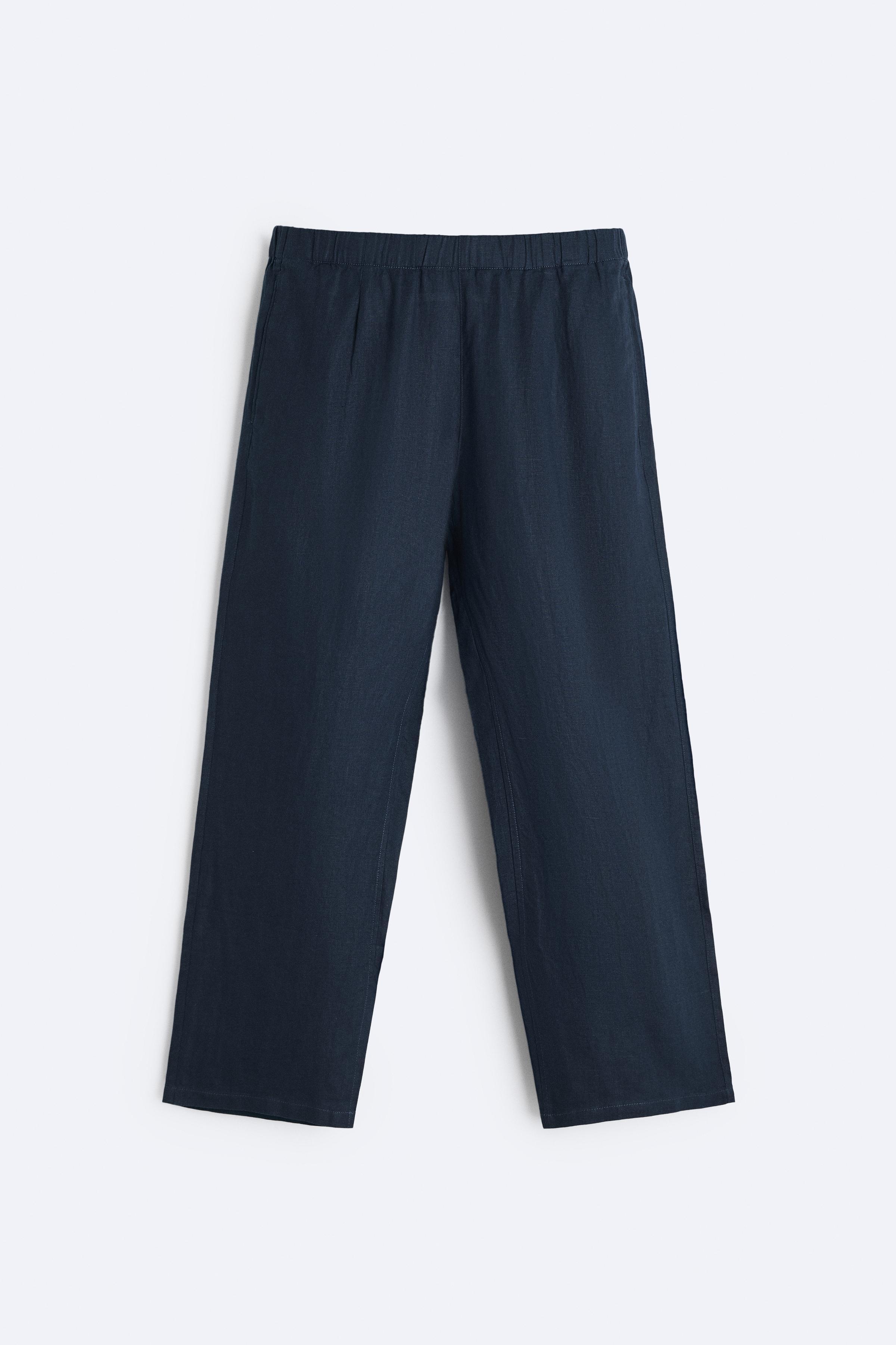 100% LINEN JOGGER WAIST PANTS Product Image