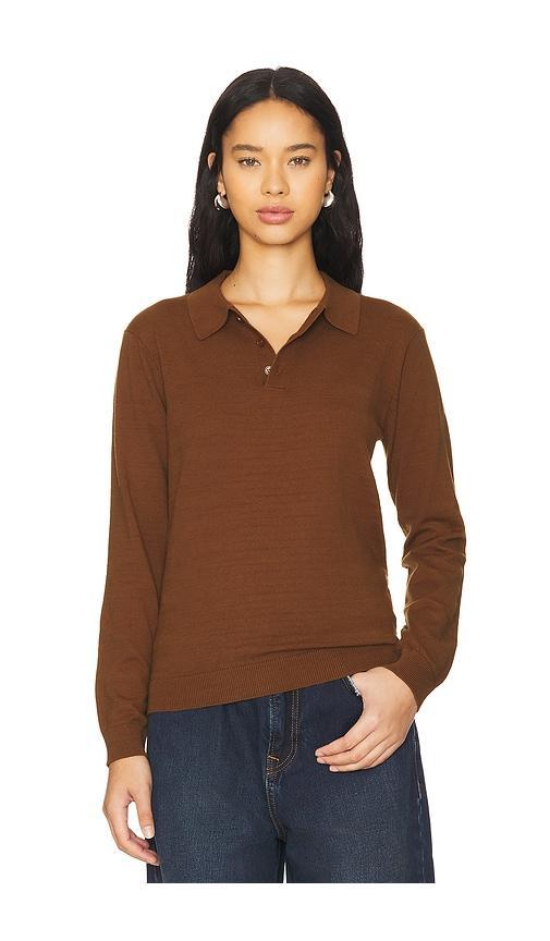 Long Sleeve Knit Polo in Product Image