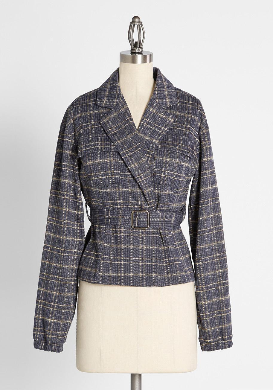 Silver and Bold Plaid Jacket Product Image