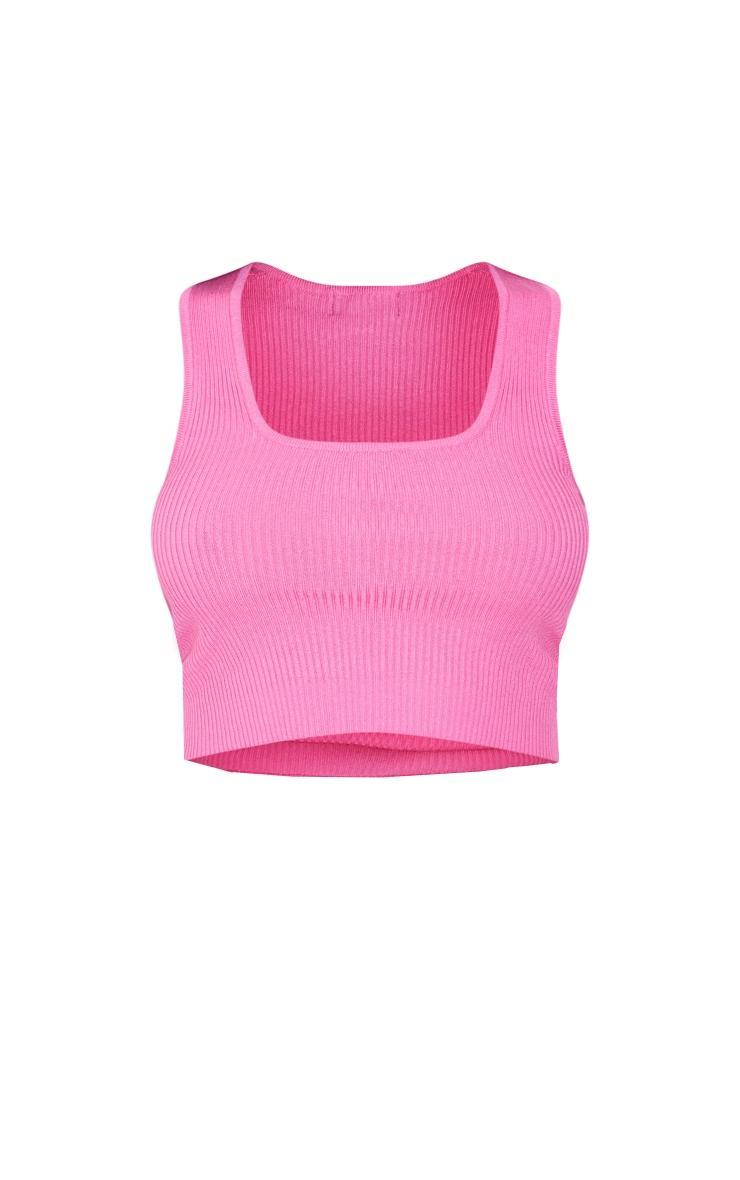  Bright Pink Basic Knitted Tank Product Image