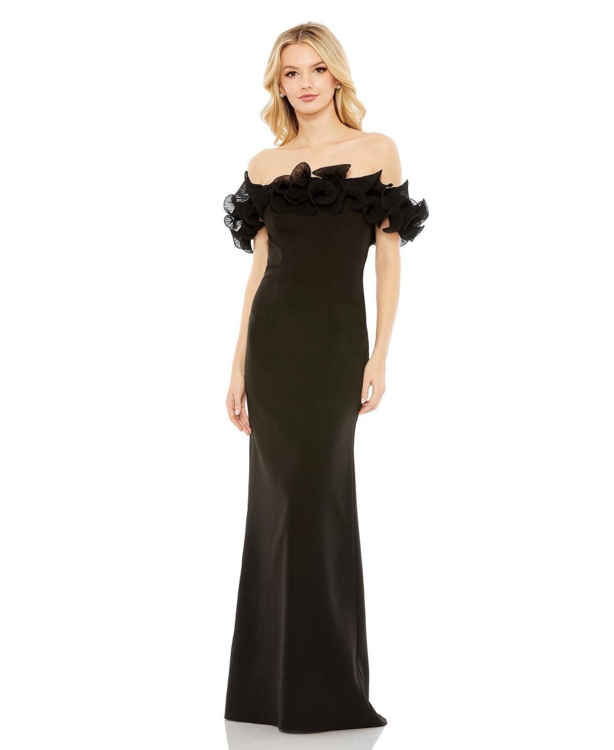 Womens Ieena Off The Shoulder Ruffle Detail Column Gown Product Image