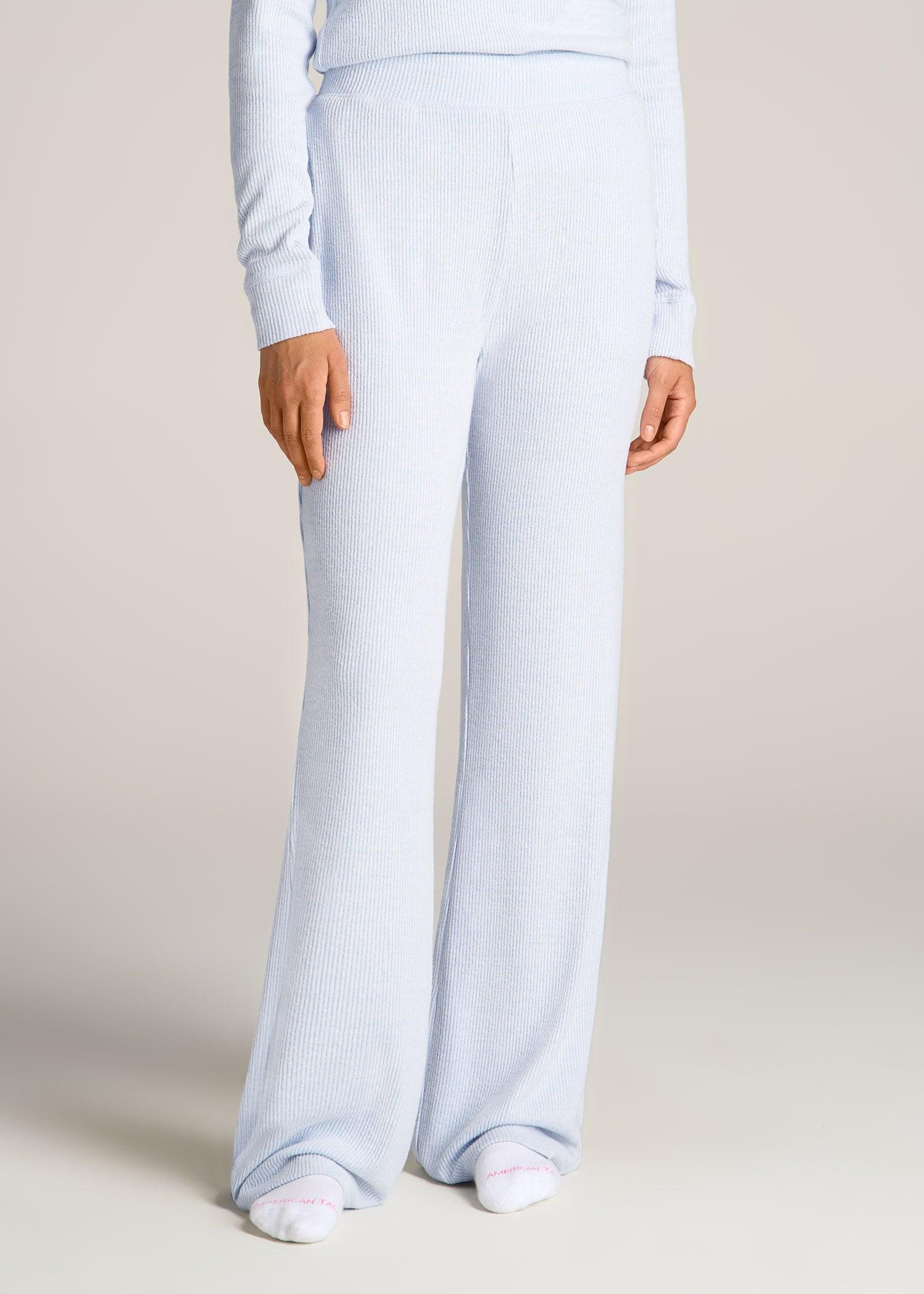 Women's Ribbed Flare Extra-Long Lounge Pants in Bluebird Mix Female Product Image