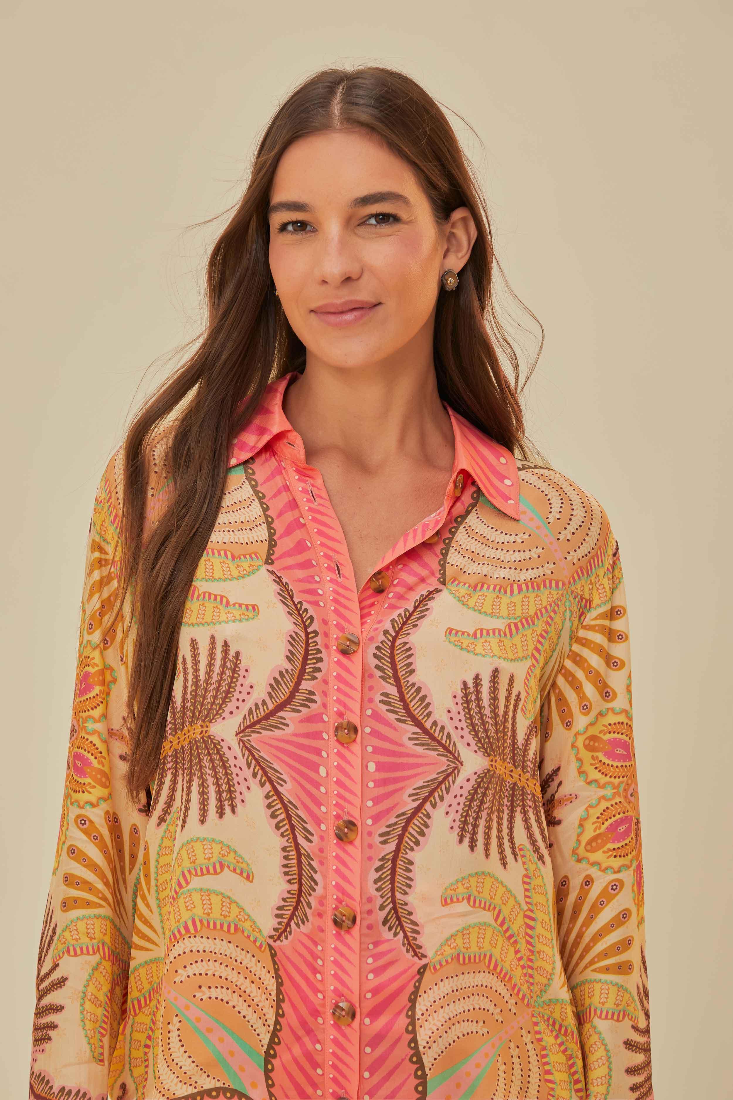 Sand Palm Scarf Shirt, PALM SCARF SAND / XS Product Image