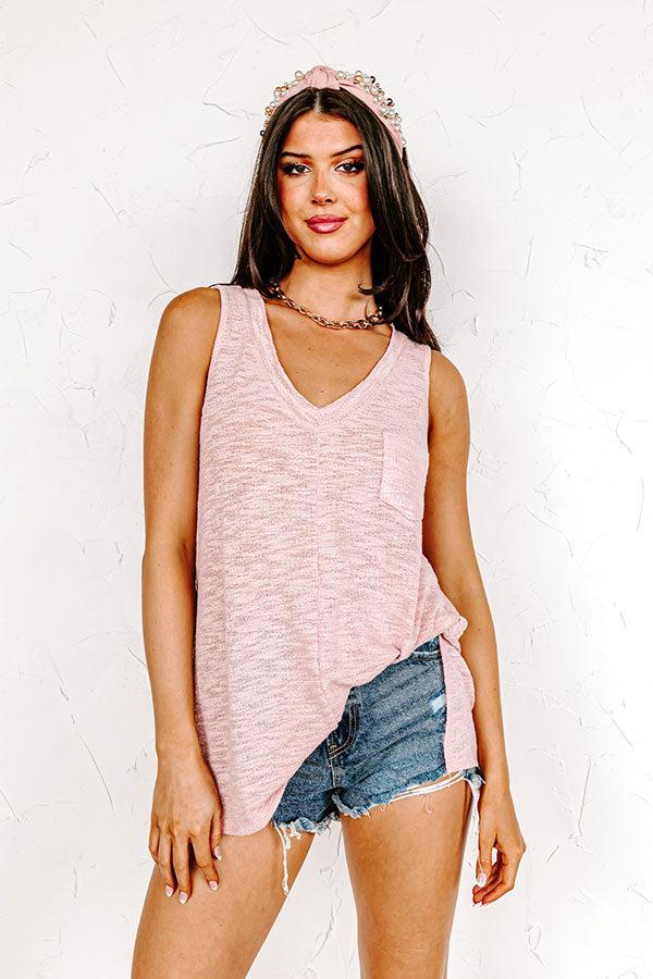 Shoreline Sanctuary Knit Top In Pink Product Image