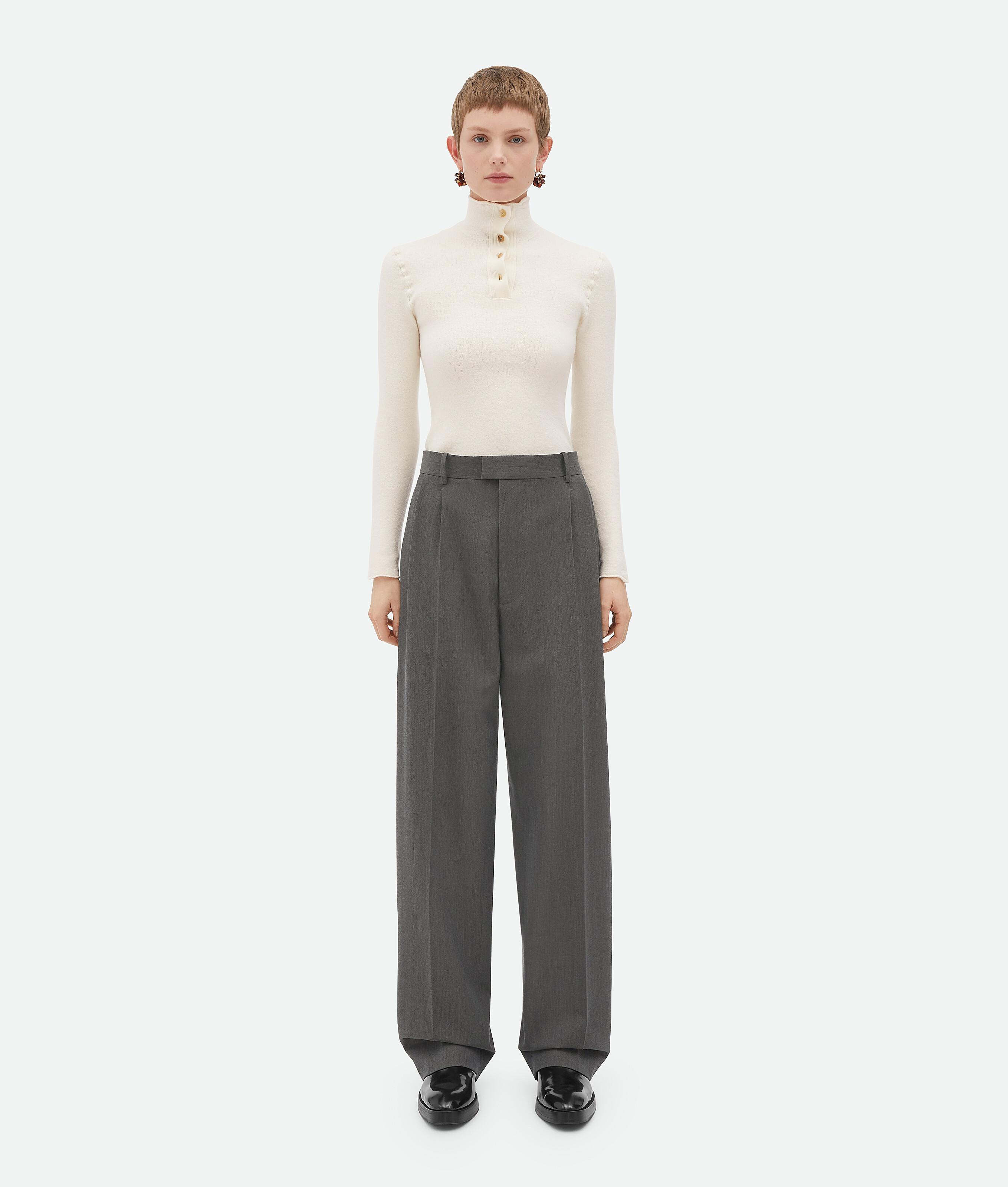 Light Wool Trousers In Gray Product Image