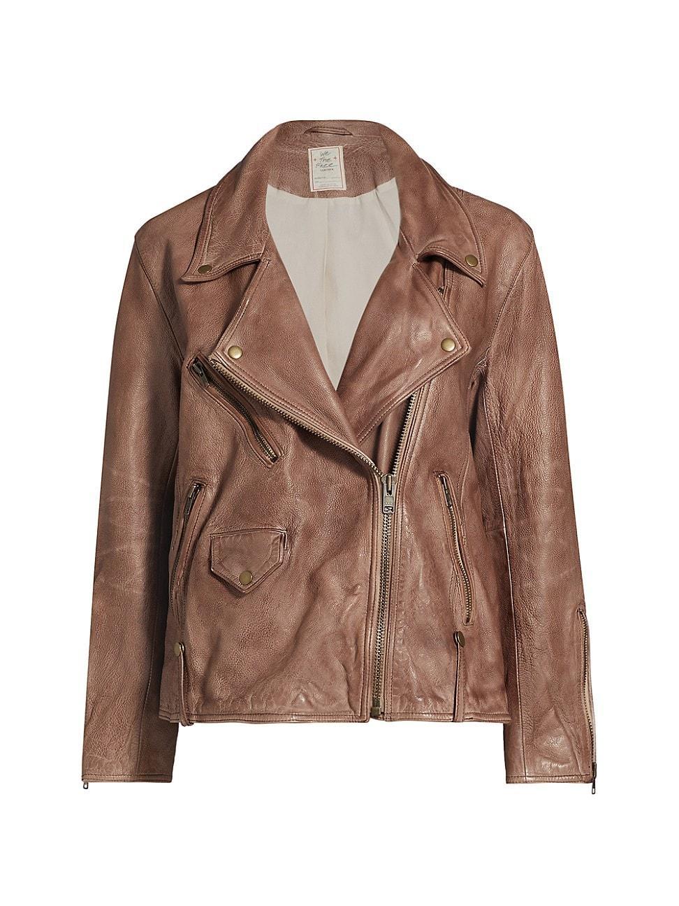 Womens Jealousy Leather Moto Jacket Product Image