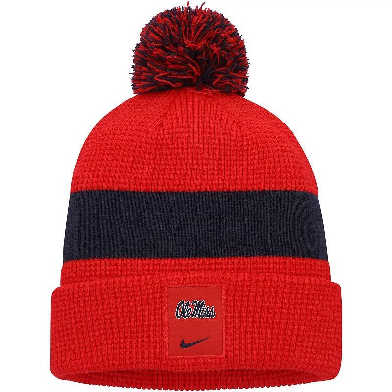 Mens Nike Ole Miss Rebels Sideline Team Cuffed Knit Hat with Pom Product Image