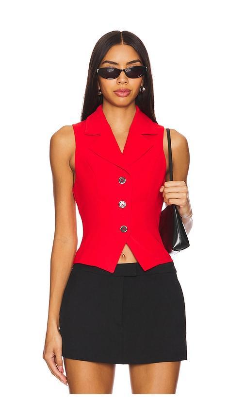 Lovers and Friends Elena Vest Top in Red Product Image