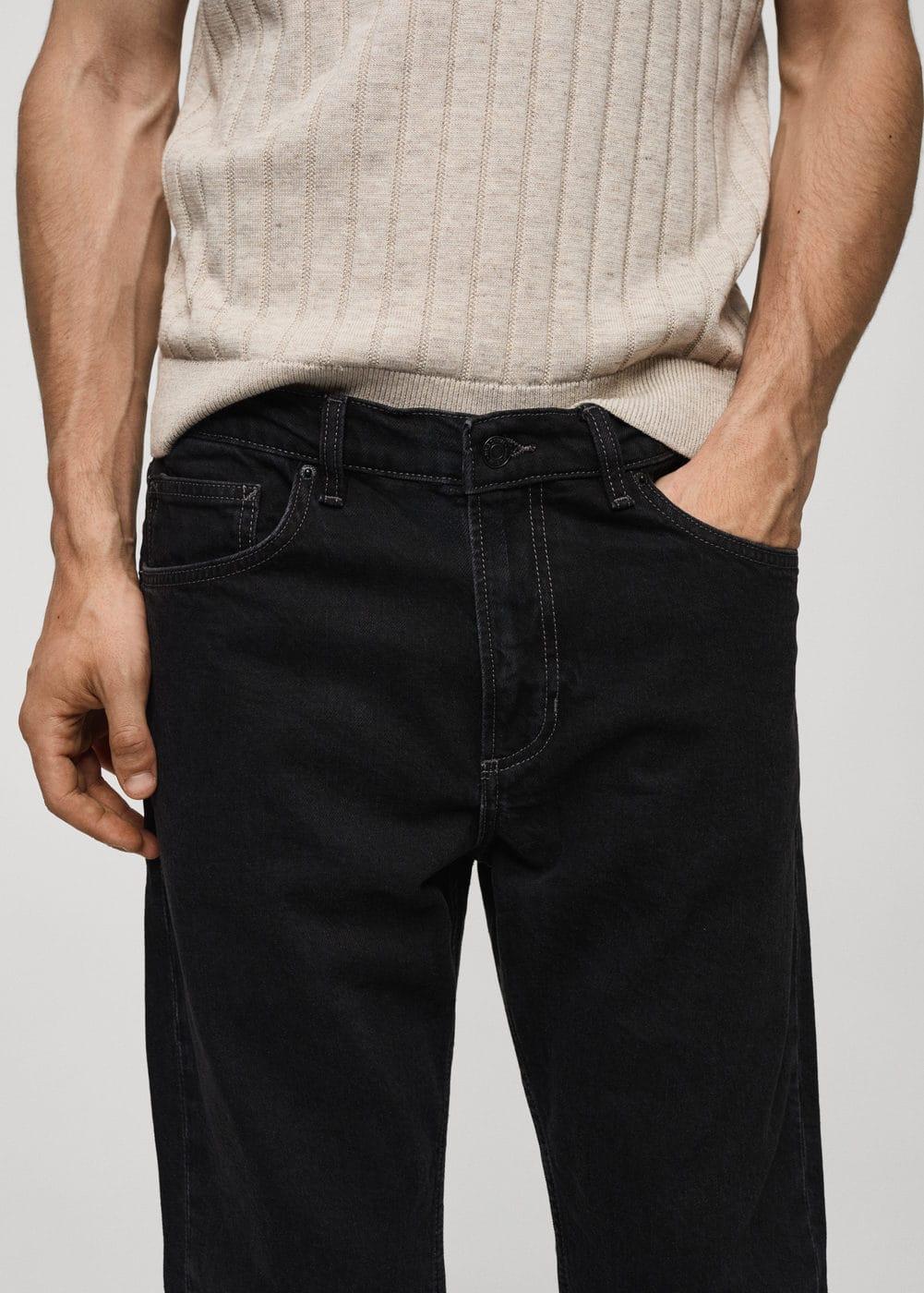 MANGO MAN - Ben tapered cropped jeans black denimMen Product Image