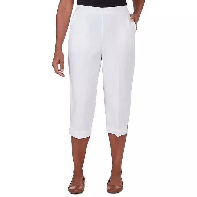 Womens Alfred Dunner Pull-On Button Cuff Capri Pants Product Image