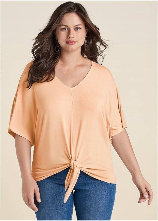 Knot Twist V-Neck Tee Product Image