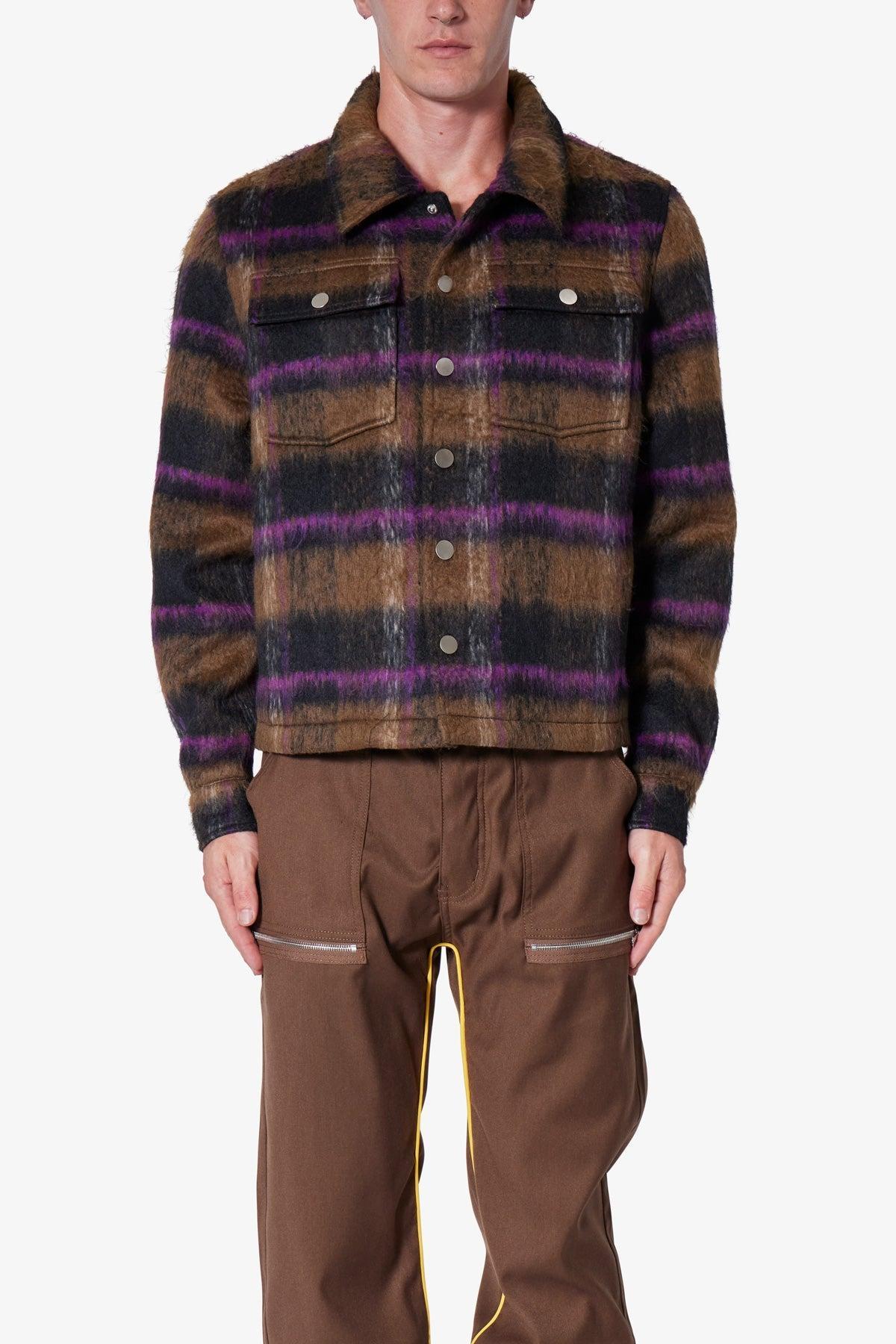 Brushed Flannel Jacket - Brown Product Image