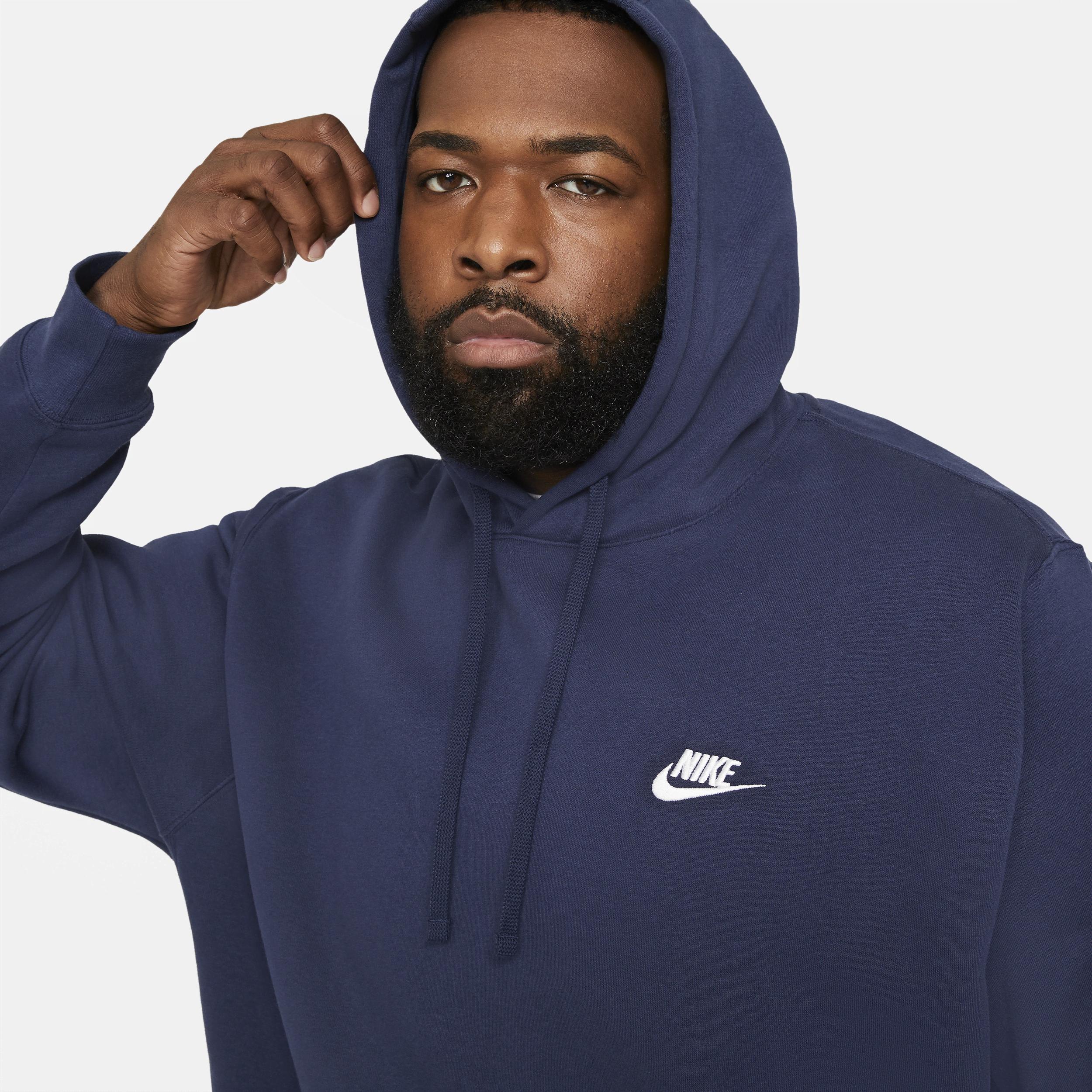 Mens Nike Sportswear Club Fleece Pullover Hoodie Black Navy White Product Image