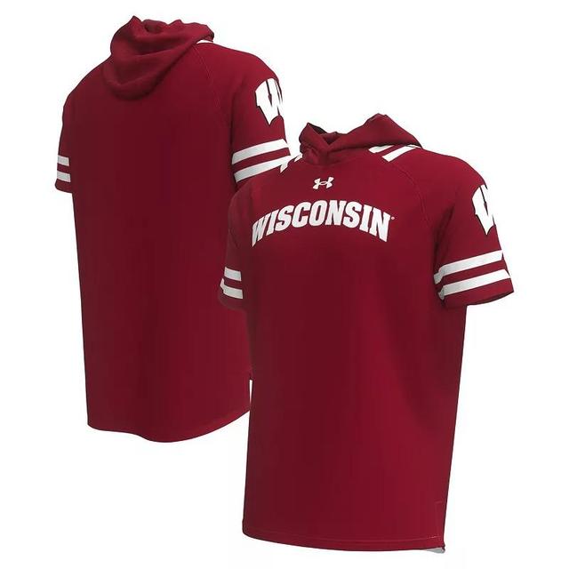 Mens Under Armour Wisconsin Badgers Shooter Raglan Hoodie T-Shirt Product Image