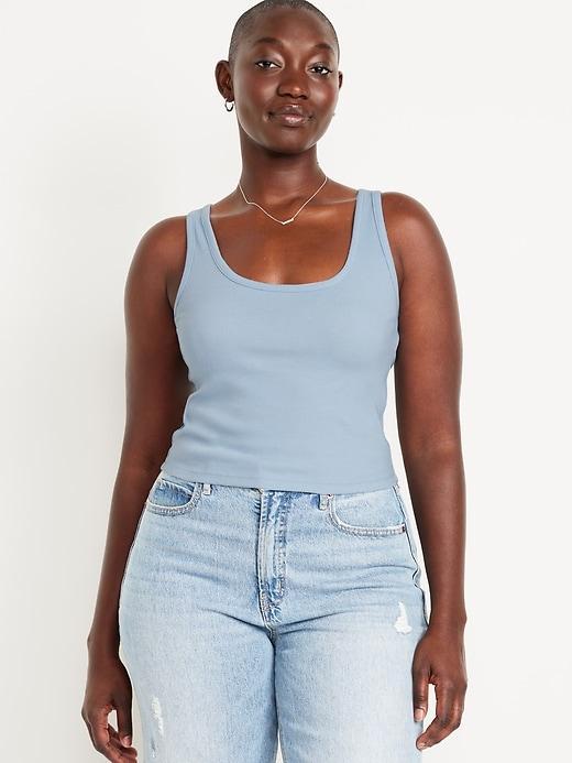 Ribbed Crop Tank Top Product Image