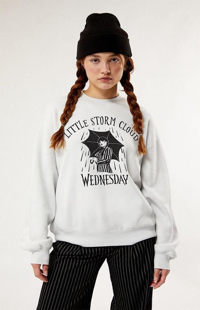 Wednesday Womens Little Storm Cloud Crew Neck Sweatshirt Product Image