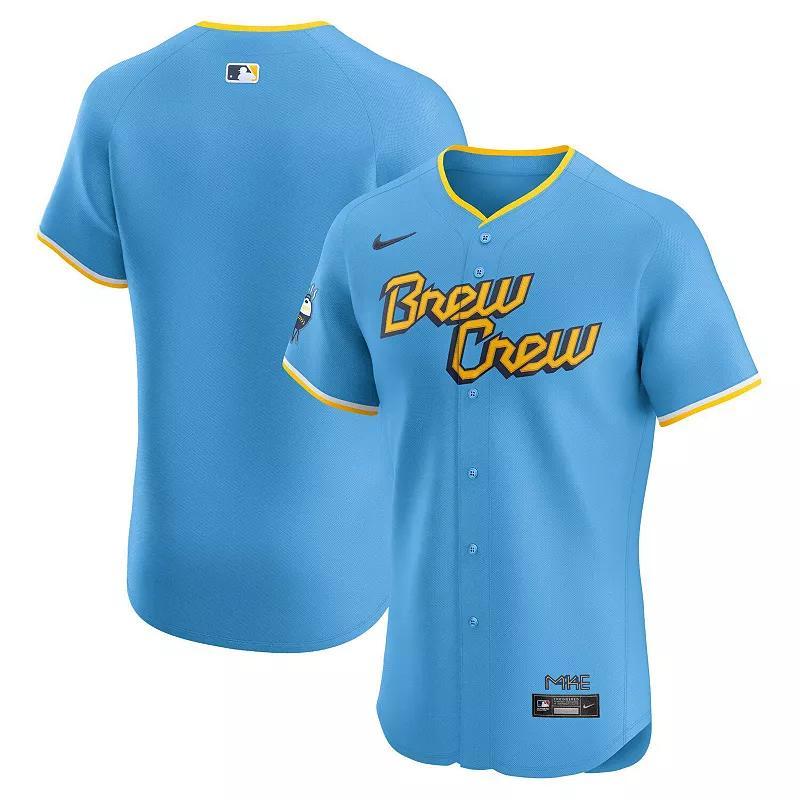 Nike Mens Powder Blue Milwaukee Brewers City Connect Elite Jersey - Powder Blue Product Image