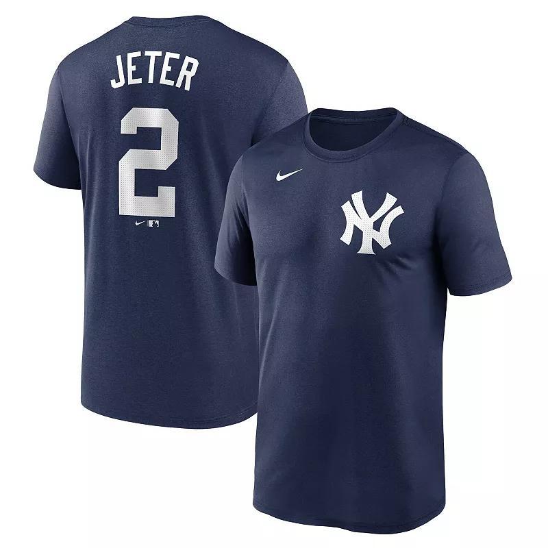 Mens Nike Derek Jeter New York Yankees Legend Name and Number Home T-Shirt Blue Product Image