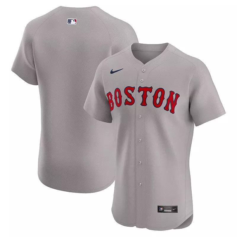 Mens Nike Gray Boston Red Sox Road Elite Jersey Product Image