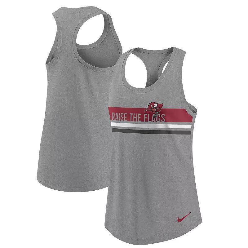 Womens Nike Heathered Charcoal Tampa Bay Buccaneers Scoop Neck Racerback Performance Tank Top Product Image