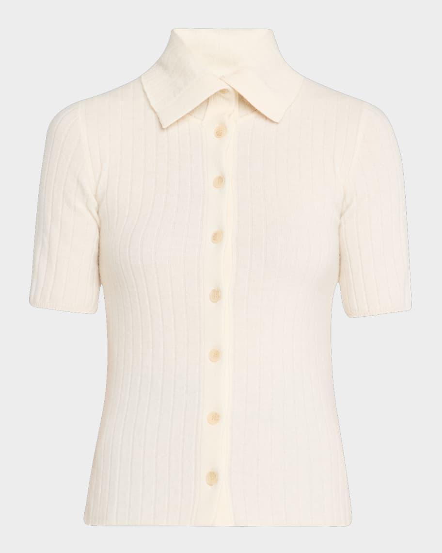 Ribbed Cashmere Button-Down Sweater product image