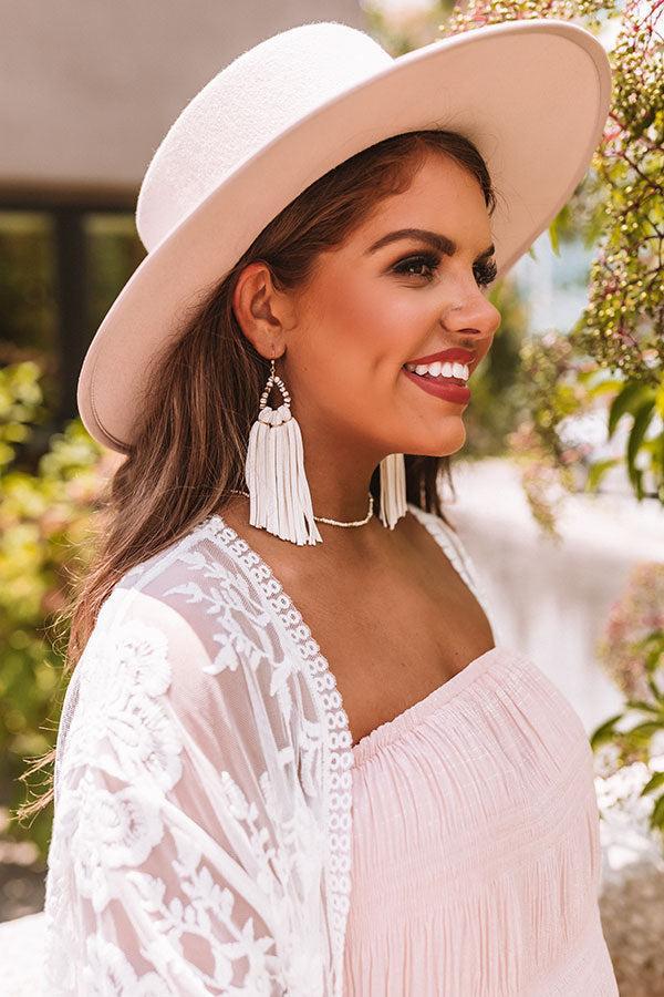 The Aurora Tassel Earrings in White Product Image