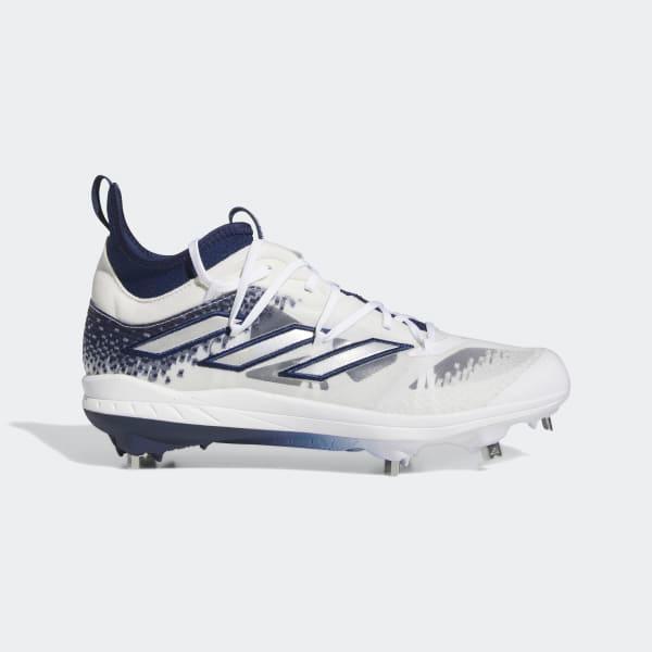 adidas Mens adidas Adizero Afterburner 9 NWV - Mens Baseball Shoes Silver/White/Navy Size 8.5 Product Image