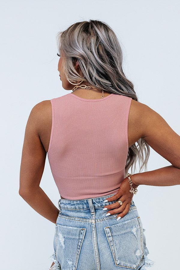 Made In The Shade Ribbed Tank In Rose Quartz Product Image