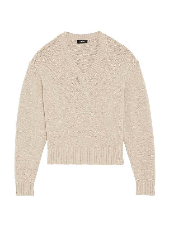 Womens Cashmere V-Neck Sweater Product Image