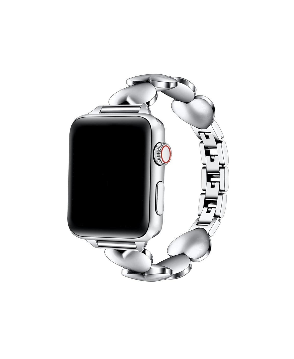 Posh Tech Womens Aphrodite Heart Silver Stainless Steel Band for Apple Watch 38mm, 40mm, 41mm, 42mm, 44mm, 45mm, 49mm Product Image