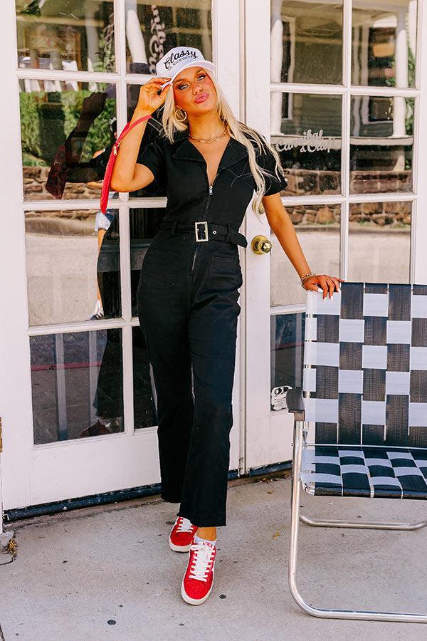 Major Charisma Denim Jumpsuit In Black Product Image