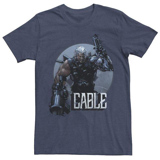 Mens Marvel X-Men Cable Guns & Action Vintage Tee Med Blue Product Image