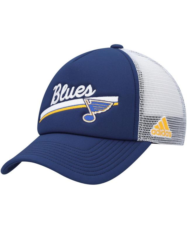 Womens adidas /White St. Louis Blues Foam Trucker Snapback Hat Product Image