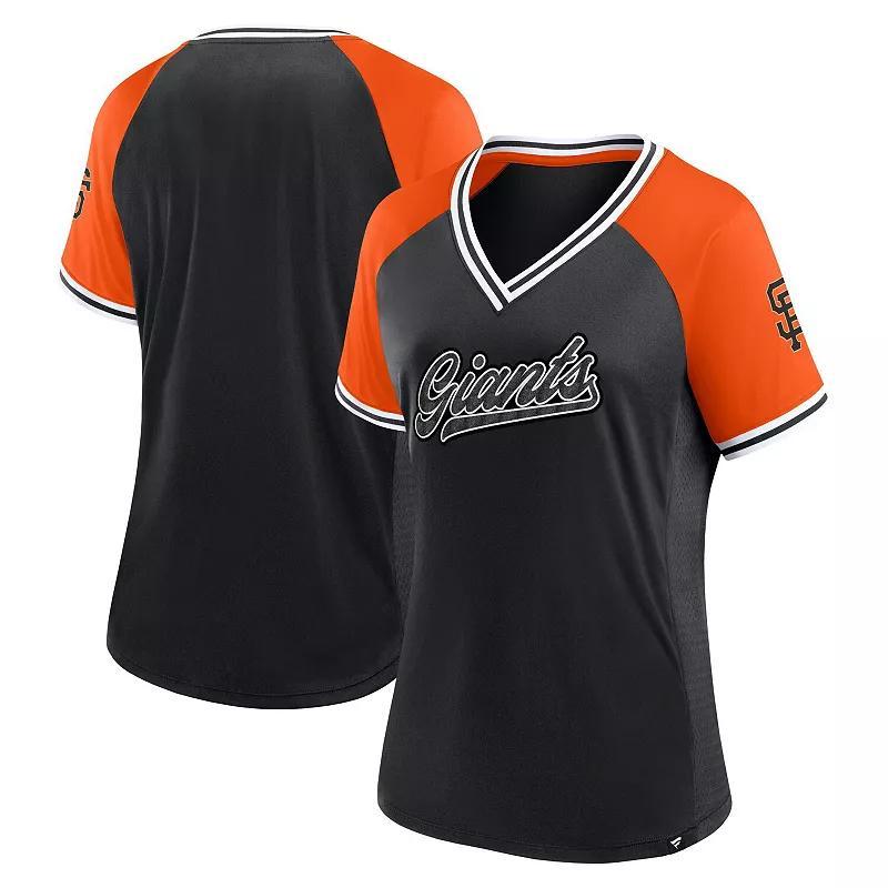 Womens Fanatics San Francisco Giants Glitz & Glam League Diva Raglan V-Neck T-Shirt Product Image