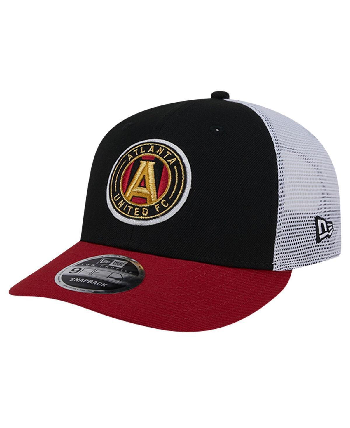 Mens New Era Black Atlanta United FC Throwback Trucker Low Profile 9FIFTY Snapback Hat Product Image