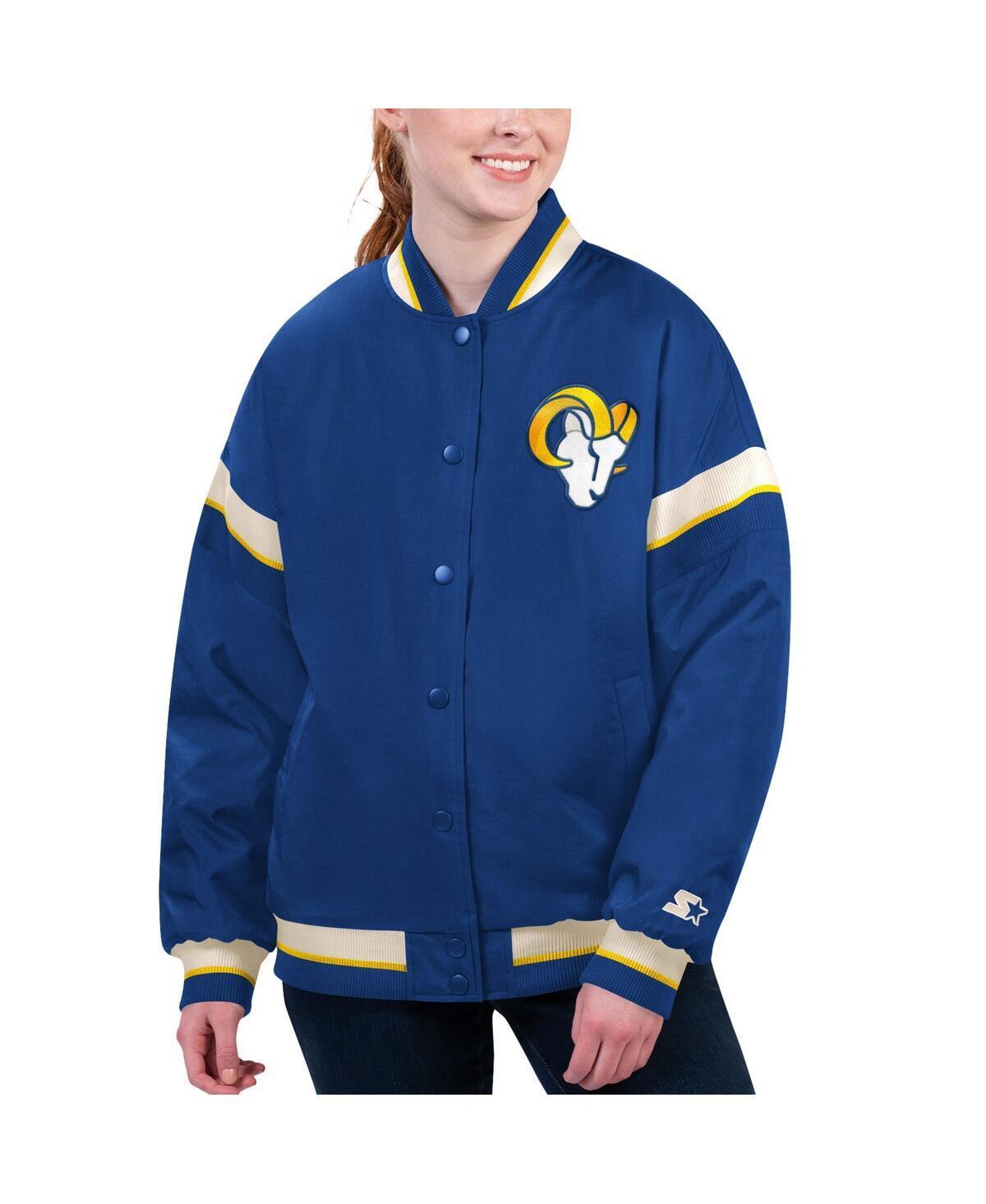 Starter Womens Royal Los Angeles Rams Tournament Full-Snap Varsity Jacket - Royal Product Image