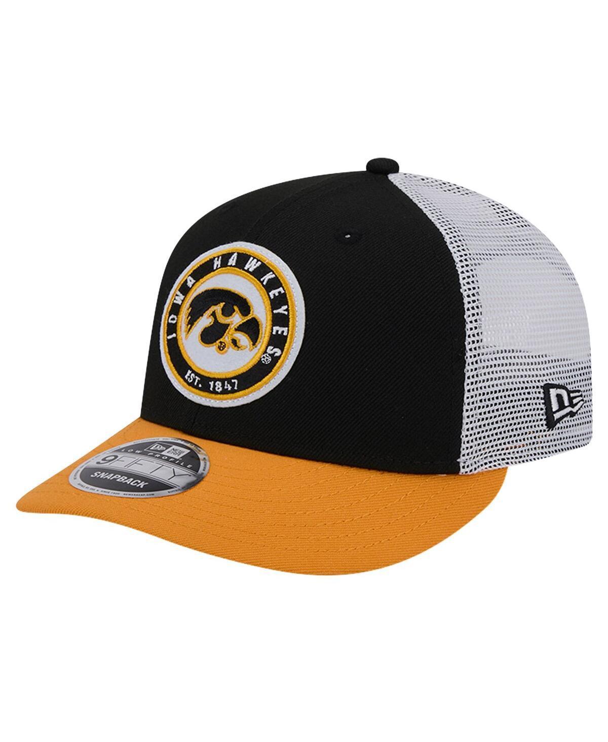 Mens New Era Iowa Hawkeyes Throwback Circle Patch 9FIFTY Trucker Snapback Hat Product Image