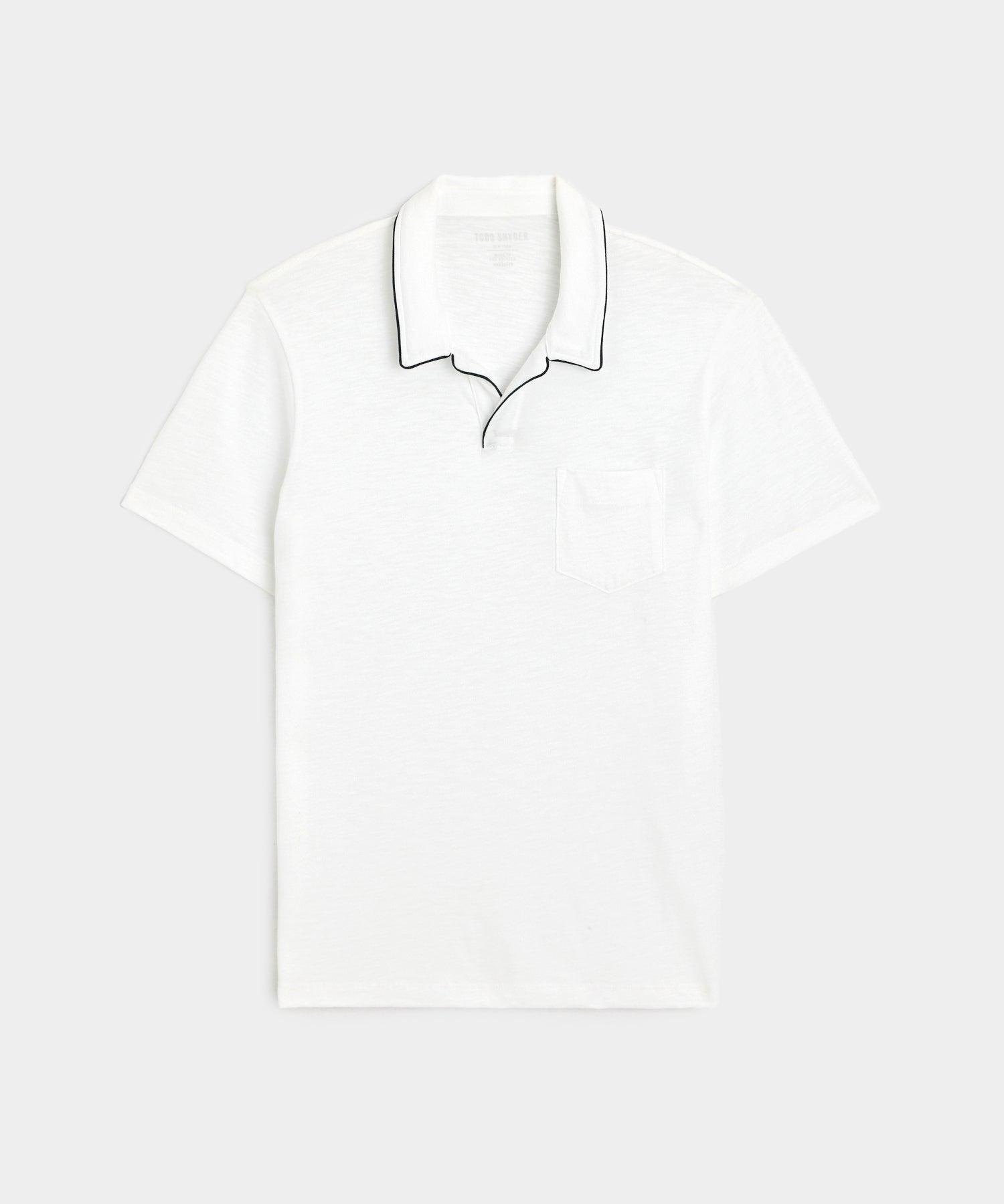 Made in L.A. Tipped Montauk Polo in White Product Image