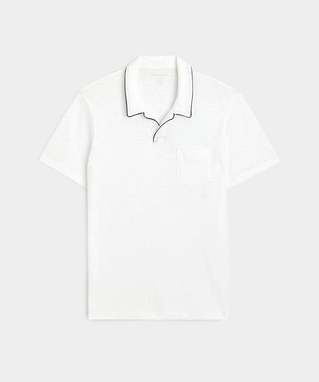 Made in L.A. Tipped Montauk Polo in White Product Image