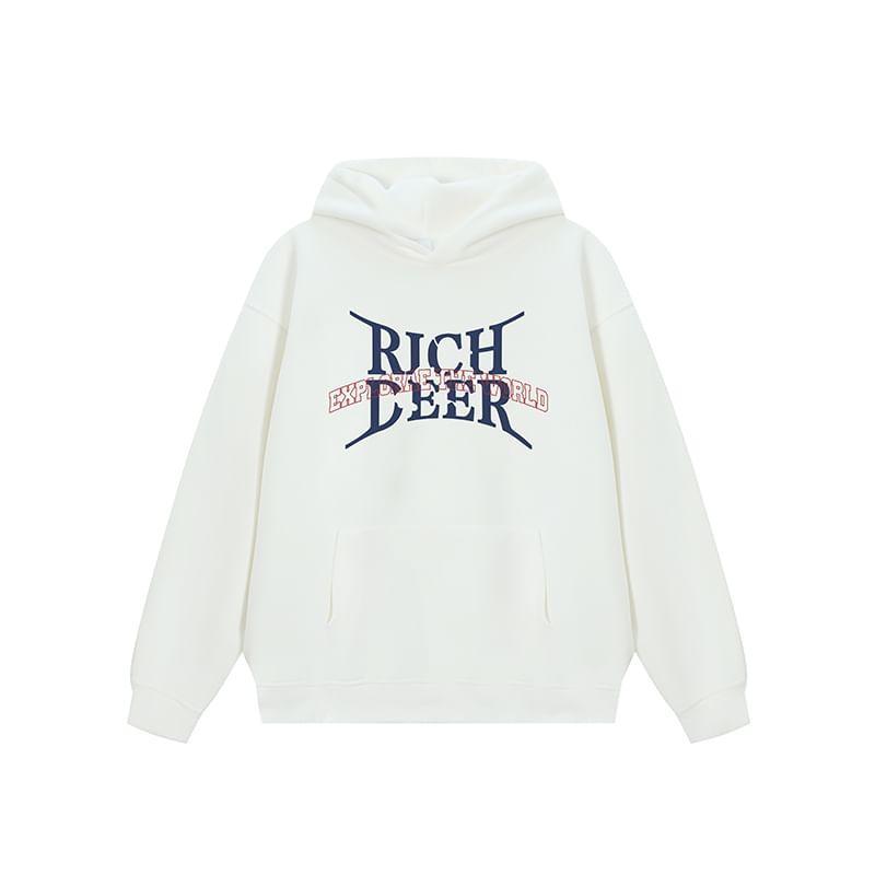 Couple Matching Crew Neck Drop Shoulder Lettering Oversized Hoodie product image