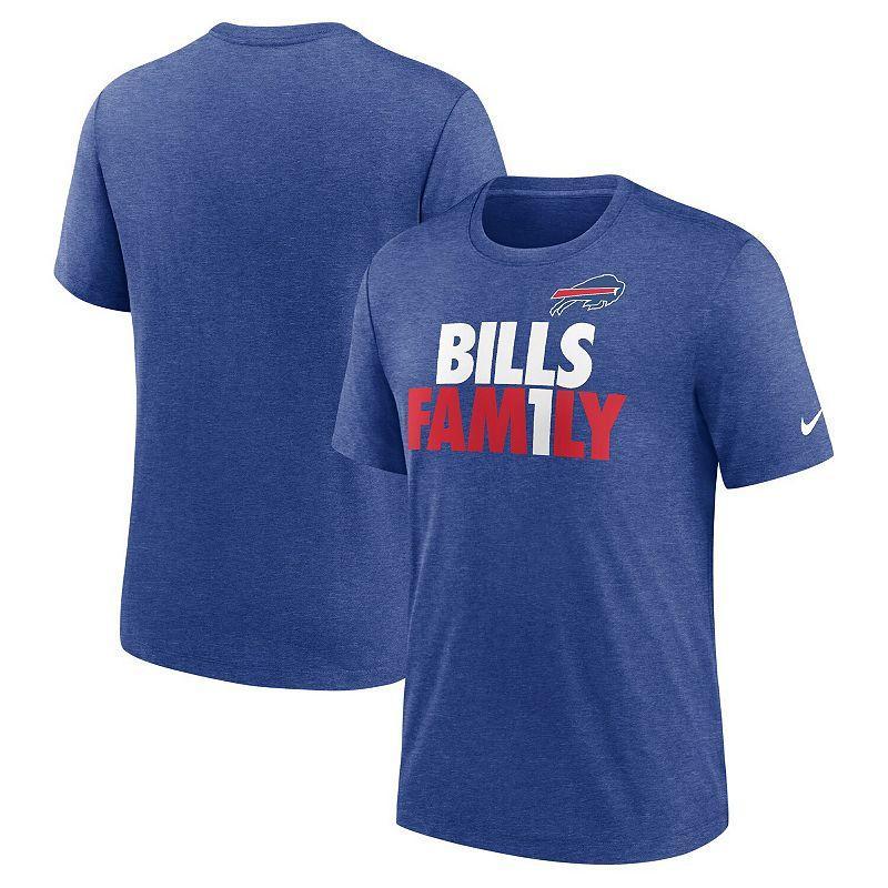 Mens Nike Heathered Royal Buffalo Bills Local Tri-Blend T-Shirt Product Image