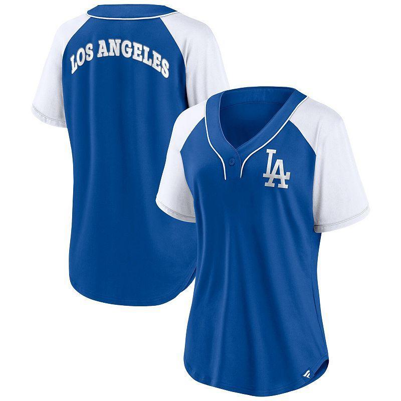 Womens Fanatics Royal Los Angeles Dodgers Ultimate Style Raglan V-Neck T-shirt Product Image