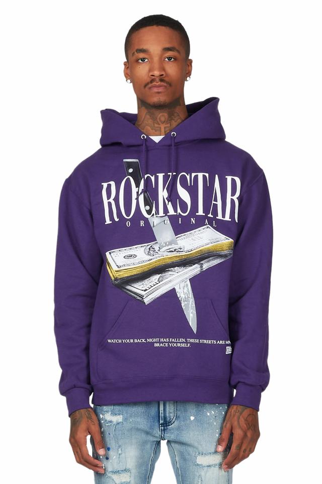 Dayte Nite Purple Graphic Hoodie Male Product Image