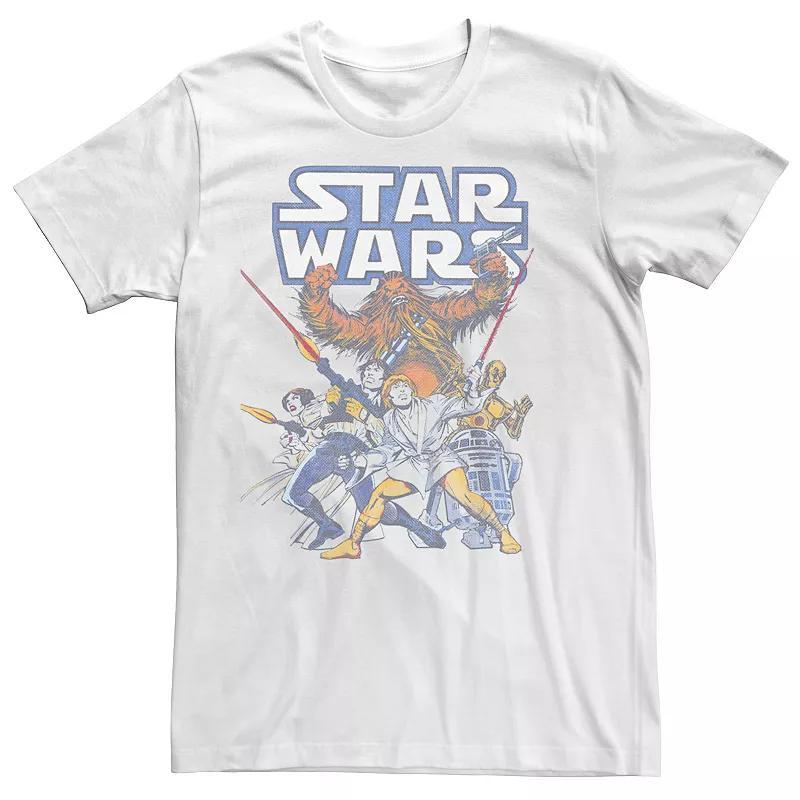 Mens Star Wars Heros Group Shot Vintage Poster Graphic Tee Product Image