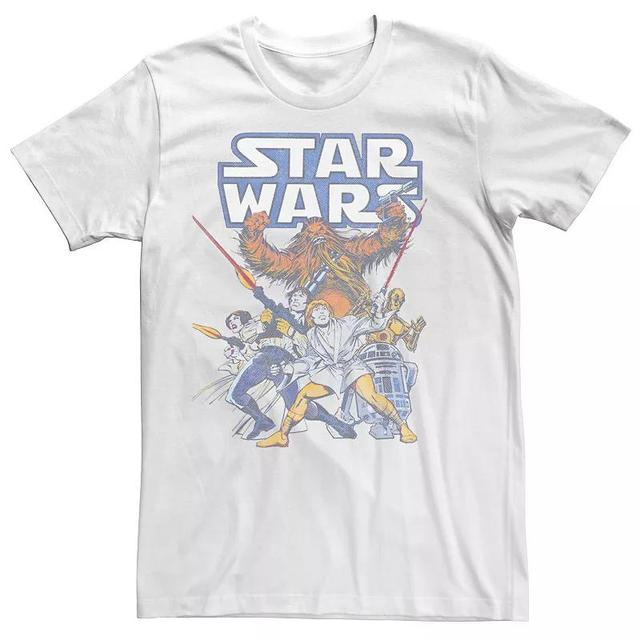 Mens Star Wars Heros Group Shot Vintage Poster Graphic Tee Product Image