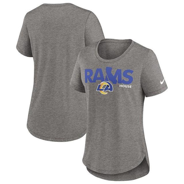 Womens Nike Heather Charcoal Los Angeles Chargers Local Fashion Tri-Blend T-Shirt Product Image