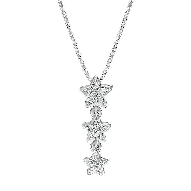 Gemminded Sterling Silver Diamond Accent Star Pendant Necklace, Womens Product Image