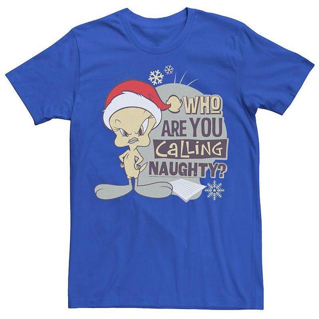 Mens Looney Tunes Christmas Tweety Who Are You Calling Naughty Tee Product Image