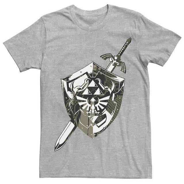 Mens Nintendo Legend of Zelda Hylian Shield & Sword Collage Tee Athletic Grey Product Image